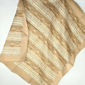 Italian Made Lady Scarf Kerchief Brown Abstract 26" x 26" - Imagen 1 de 3
