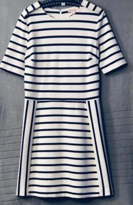 Vestido Brooks Brothers tejido rojo polar para mujer talla grande azul marino marfil náutico Foto 1 de 4