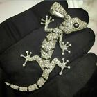 1.20 Ct Moissanite Men's Animals Beauty Lizard Pendant Real 925 Sterling Silver