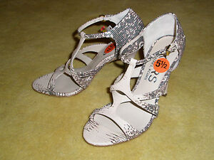New KORS by Michael Kors T-strap Leather Snake Python Sandals Shoes Sz 5.5 $250