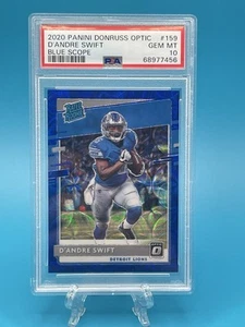 2020 Panini Donruss Optic Rated Rookie D'Andre Swift #159 Blue Scope PSA 10 (RC) - Picture 1 of 2