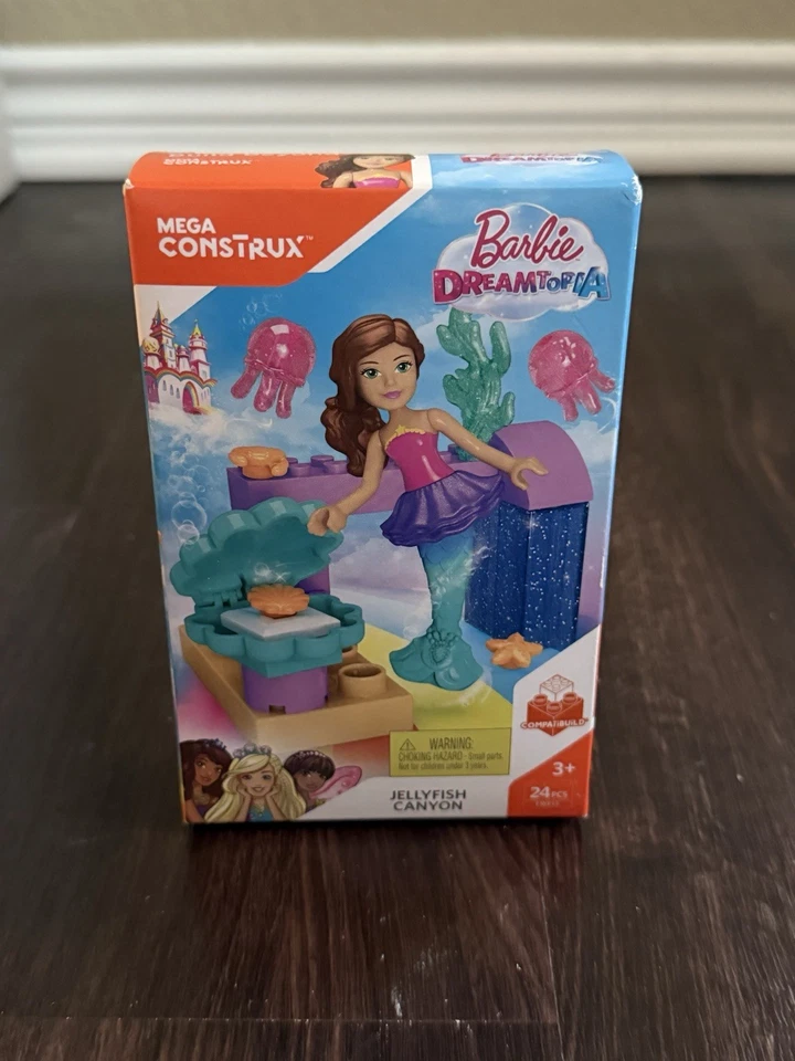 MEGA CONSTRUX~BARBIE DREAMTOPIA~JELLYFISH CANYON~NEW IN BOX~24 PIECE SET - Image 1 of 1