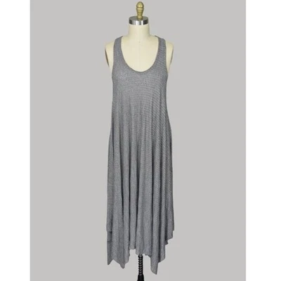 Vestido midi cómodo con cremallera gris Kyla arrugado talla mediana EE. UU. Foto 1 de 4