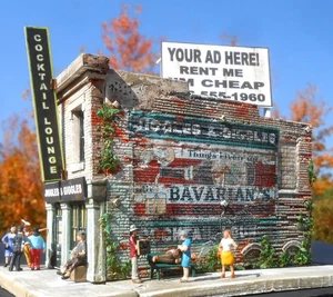 Downtown Deco 2031 Jiggle and Giggles Cocktail Lounge Building Diorama N Scale - Picture 1 of 2