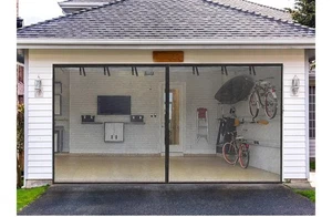 Premium Garage Door Screen for 2 Car 18x8ft, Durable Heavy 18x8, Black - Picture 1 of 4