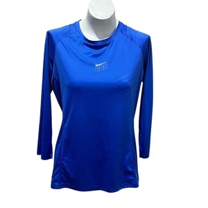 Camiseta deportiva Dri-Fit de manga larga azul talla L Nike para mujer - Imagen 1 de 10