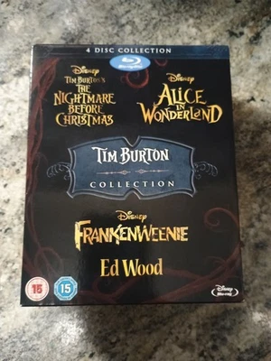 Tim Burton Collection 4 Films Blu Ray Ed Wood Frankenweenie Region B - Image 1 of 4