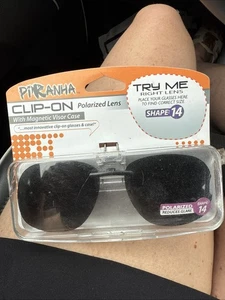 Piranha polarisierte Clip-On Sonnenbrille für Metallrahmen Gläser Farbe schwarz - Bild 1 von 3