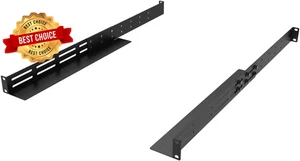 1U Universal Rack Mount Rails- 4-Post Server Rack Shelf Rail 16-29 Inches Adjust - Picture 1 of 6