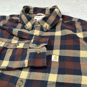 Camisa Carhartt Para Hombres XLT TALL Cuadros Franela Pesada Trabajo Rancho Granja Calce Relajado - Imagen 1 de 8