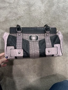 Very Soft Faux Leather. Kinda Lavender, Grey And Black. Large Handbag - Picture 1 of 10