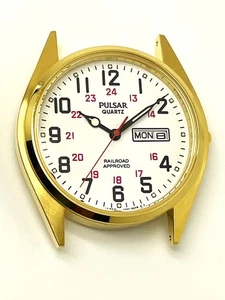 UHRENTEILE PULSAR by Seiko HERREN V533-9A00 FUNKTIONIERT NICHT ANALOG UHRENGEHÄUSE PPX116 - Bild 1 von 5