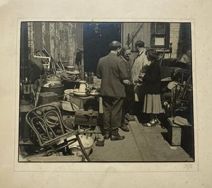 Vintage 1951 Junk Shop Photograph Signed - Foto 1 di 8