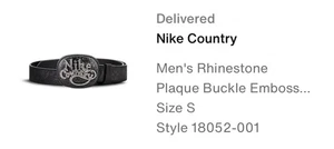 Cinturón de cuero en relieve Nike Country para hombre con hebilla de placa de estrás pequeño EN MANO - Imagen 1 de 1