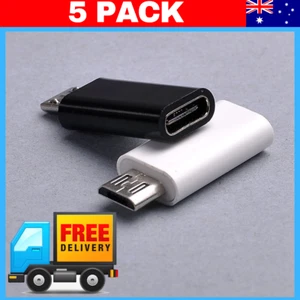5 PACK TYPE C FEMALE TO MICRO USB ADAPTER Converter GALAXY S7 S8 S6 APPLE USB-C - Picture 1 of 12