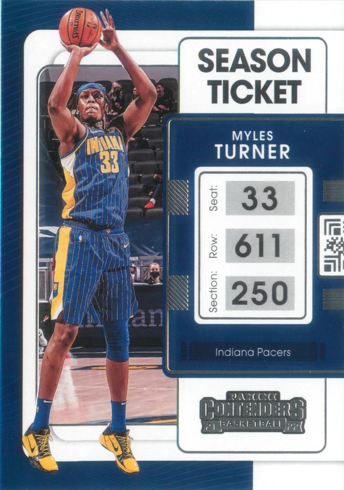 Myles Turner 2021-22 Contenders Basketball Season Ticket Card#12 Indiana Pacers - Image 1 of 2