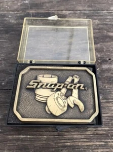 Vintage Snap On Tools Belt Buckle BTS 513 Solid Brass MADE IN USA Men Women - Picture 1 of 5