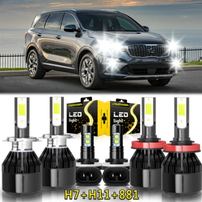For Kia Sorento 2016-2019 6000K Combo LED Headlight High Low Beam Fog Light bulb - Image 1 of 4