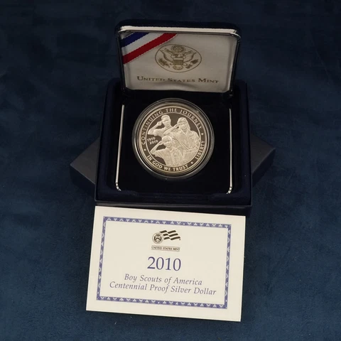 2010 Boy Scouts of America Centennial Proof Silver Dollar - Free Shipping USA Cover