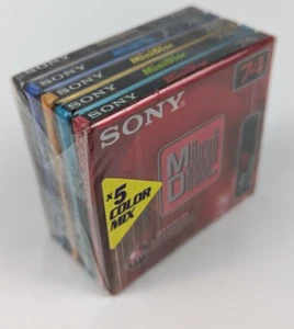 5X MEZCLA DE COLORES SONY Mini Disco 74 Grabable MDW-74EB Rojo Rubí SELLADO - Imagen 1 de 7