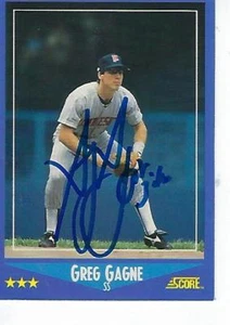 GREG GAGNE SIGNED 1988 SCORE #214 - MINNESOTA TWINS - Picture 1 of 1