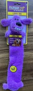 Multipet Unstuffed Loofa Lightweight Dog Toy 12" Squeak NO STUFFING  Purple - Picture 1 of 1