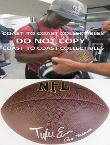 TYLER ERVIN HOUSTON TEXANS,SAN JOSE STATE,SIGNED,AUTOGRAPHED,NFL FOOTBALL,PROOF - Picture 1 of 2