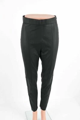 NEW ZARA Black Faux Leather Leggings High Waist zip hem size XS waist 25 D72 - Image 1 of 4