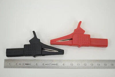 1 Paar Krokodilklemmen f. Sicherheits- Bananenstecker Vollisoliert CATII, 1000V - Bild 1 von 3