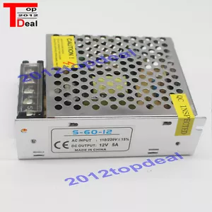AC110V-220V TO DC12V 5A 60W Switch Power Supply Driver Adapter LED Strip Light - Picture 1 of 1