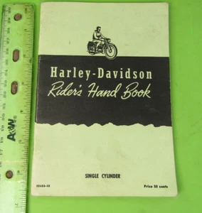 1950's Harley Davidson Riders Hand Book 125 Single Cylinder 99463-48🔥 40 pages - Picture 1 of 8