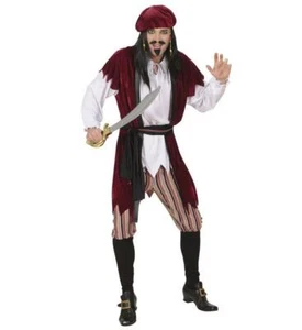 Disfraz de Vestido Elegante Pirata del Caribe Borgoña Mediano Adulto para Hombre - Imagen 1 de 3