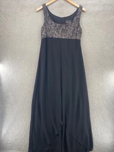 Alex Evenings Dress Womens 12 Black Full Length Gown Empire Waist Event Party - Picture 1 of 11
