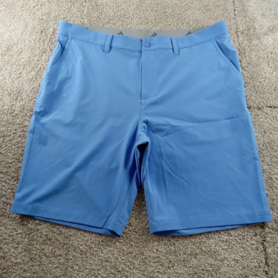 Adidas Shorts Mens 38 Baby Blue Solid Logo Golf No Slip Waist Lightweight - Image 1 of 4