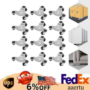 Furniture Moving Dolly Set 3 Wheel Iron Tri Dolly Triangle Swivel Caster Wheel - Picture 1 of 13