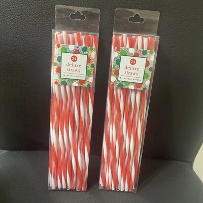 24 Pajitas Deluxe ROJO/BLANCO 22,86cm 2 cajas  Foto 1 de 3