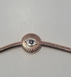 Ciondolo Perline Protezione Perline Argento Sterling 925 Oro Rosa Malocchio L'Amour B23 - Foto 1 di 3