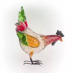 Alpine Corporation Garden Statue 21" Indoor/Outdoor Metal Pecking Hen Multicolor - Picture 1 of 8