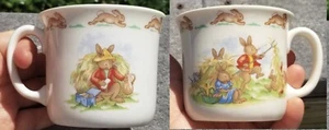 ROYAL DOULTON FINE BONE CHINA MUG CUP~BUNNYKINS~HAYMAKING~LUNCH BREAK~ENGLAND - Picture 1 of 12