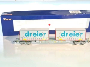 Roco 66629 SBB Dreier Container wagon. Excellent cond. HO Scale. 2 rail DC.Boxed - Picture 1 of 11