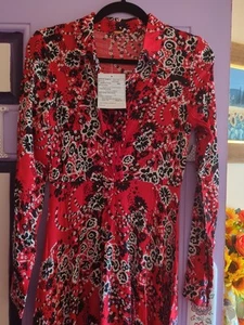 Free People Tough Love Shirt Dress Poppy Combo BNWT Sample Small handkerchief - Picture 1 of 19