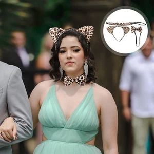6 Pcs Cartoon Headband Headdress Animal Costume Accessories Leopard Tail up - Imagen 1 de 12