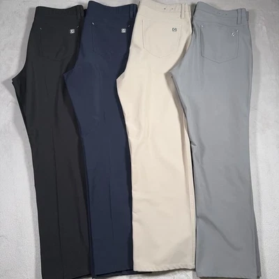 Lot of 4 FootJoy Gray Blue Tan Blk Athletic Fit MenGolf Pants 34x30 Performance - Image 1 of 4