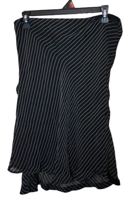 MNG Mango Blanco y Negro Rayas Corte Sesgado Línea Una Falda Volantes De Colección Y2K Años 90 Foto 1 de 4
