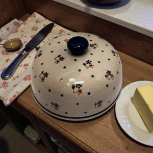 vintage Bolaslawiec Poland Small  Butter Or cheese cover - Picture 1 of 10