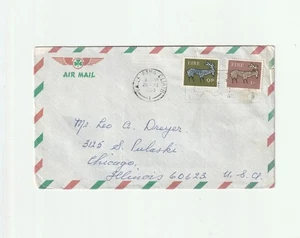 1969 IRELAND AIRMAIL COVER TO USA W/ STAMPS - Picture 1 of 2
