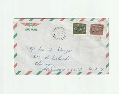 1969 IRELAND AIRMAIL COVER TO USA W/ STAMPS - Image 1 of 2