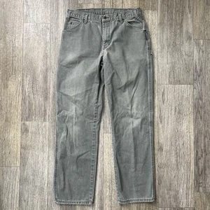 Pantalone Dickies vintage uomo 32x32 sbiadito verde oliva tela falegname pattinatore Y2K - Foto 1 di 8