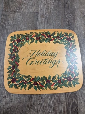 Longaberger WoodCrafts Holly Wooden Lid Christmas 2001 Card Keeper Basket-NEW!!!
