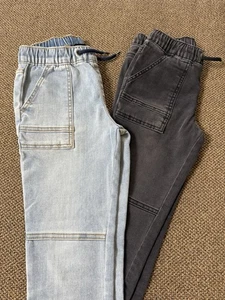 Art Class Jungen Super Skinny schwarz & blau Stretch Denim Jeans Größe 6 & 7 Paket - Bild 1 von 10